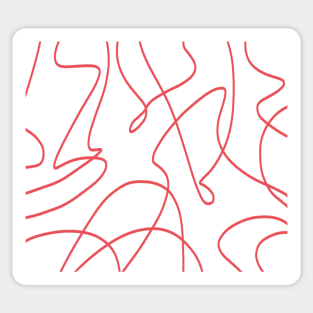 Contemporary Line Art: Red and White Sticker